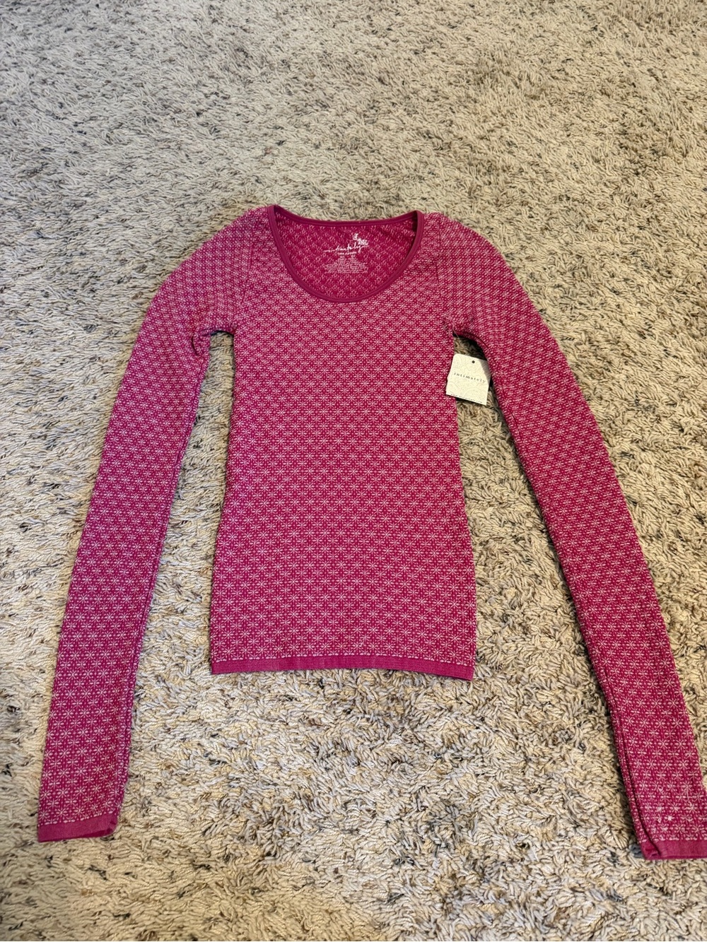 Free People Pink Long Sleeve Top - Size XS/S
